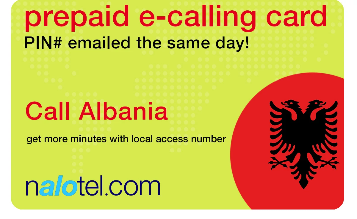 international phone card to albania from USA & Canada