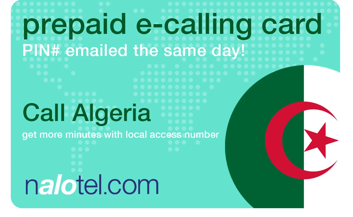 international phone card to algeria from USA & Canada