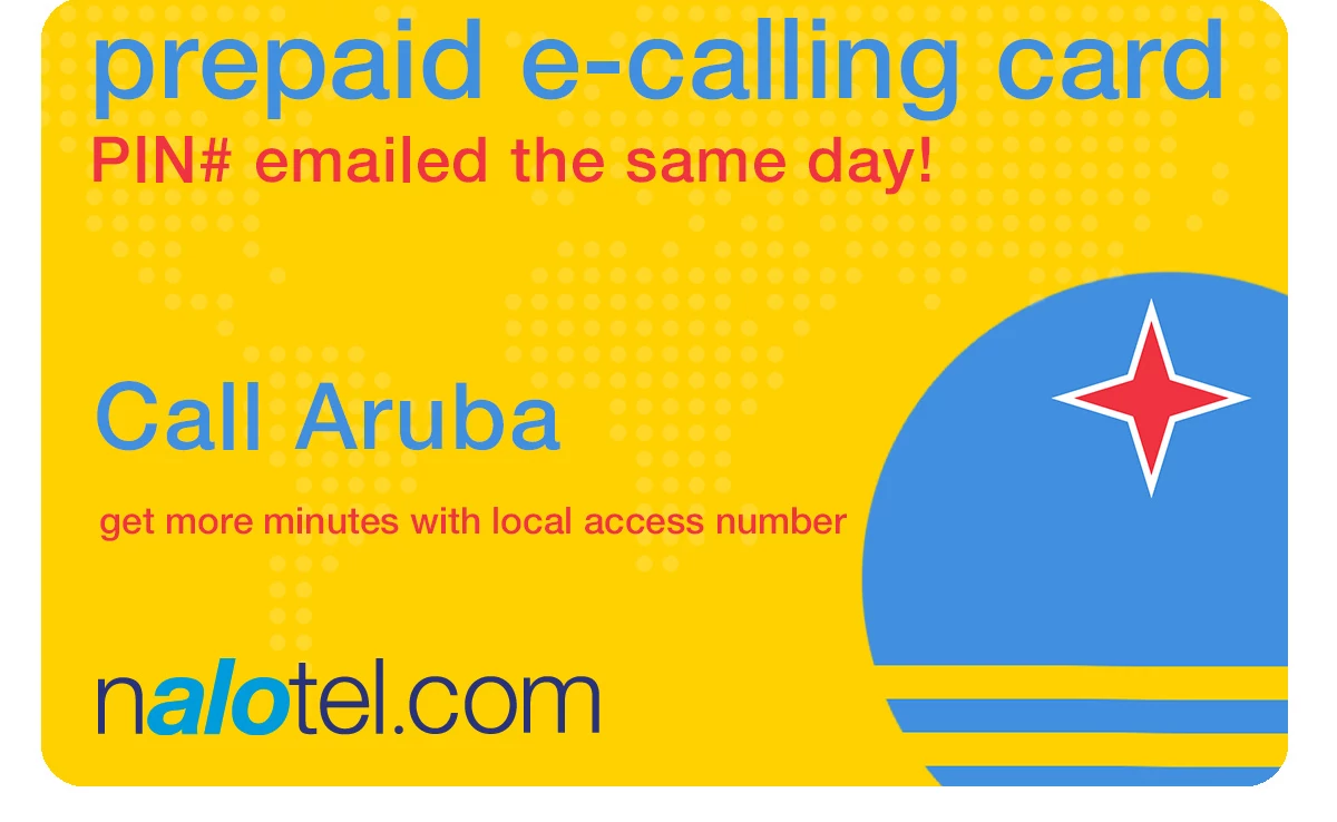 international phone card to aruba from USA & Canada
