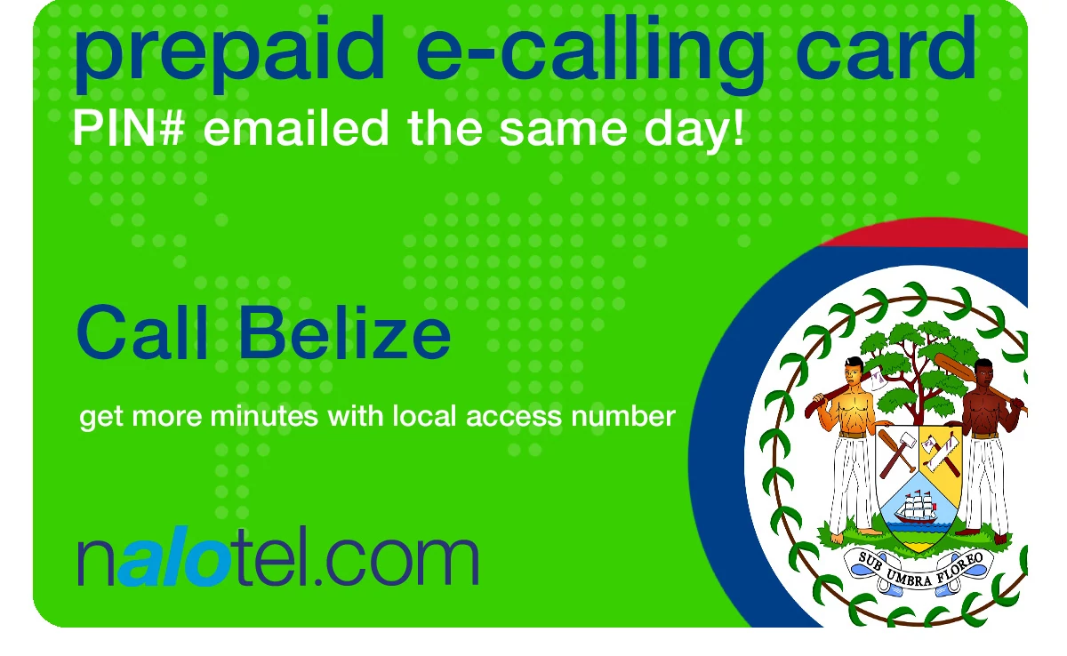 international phone card to belize from USA & Canada