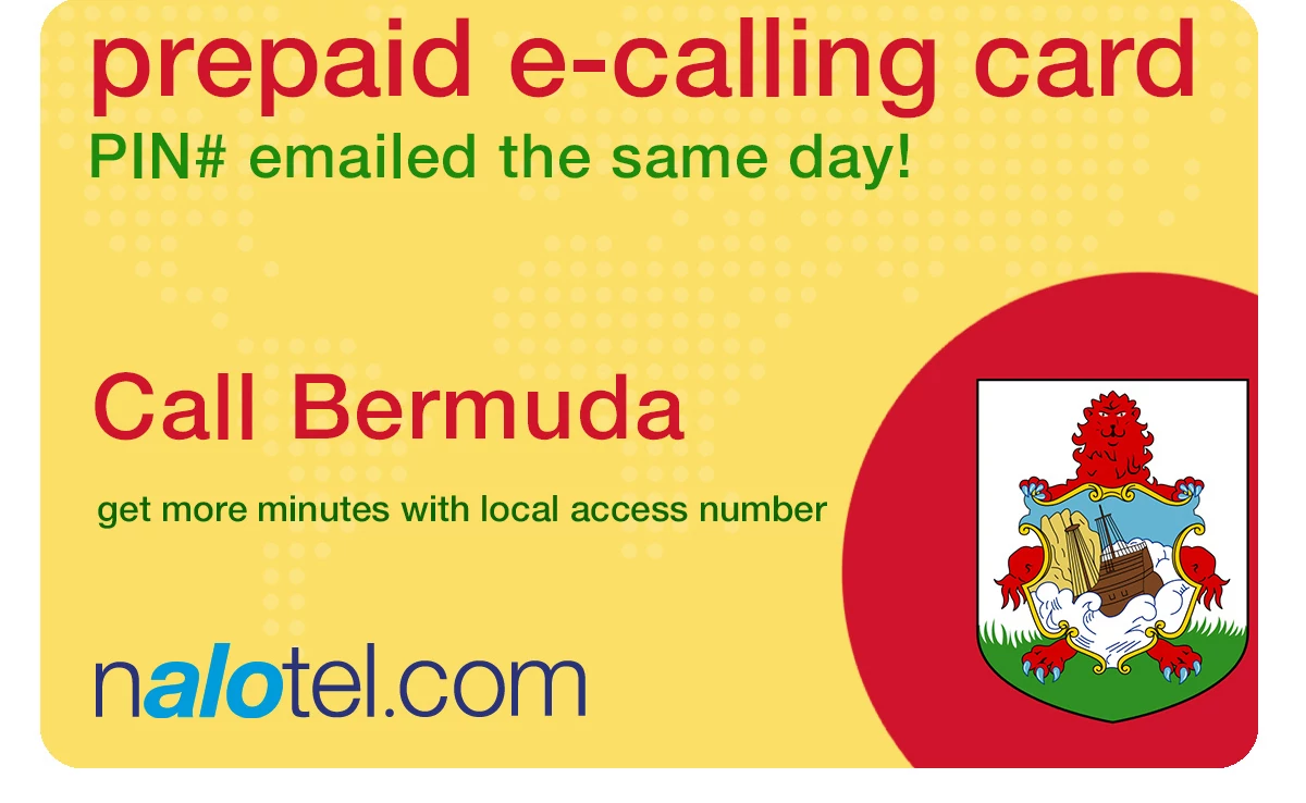 international phone card to bermuda from USA & Canada