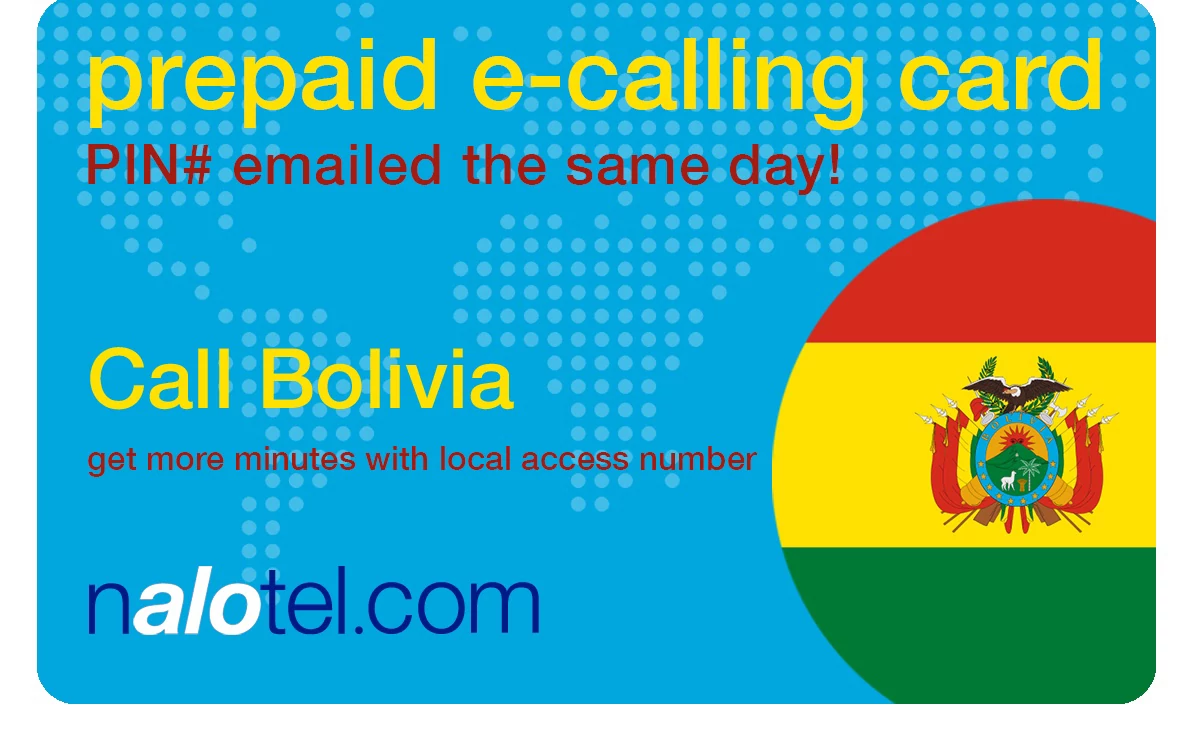 international phone card to bolivia from USA & Canada