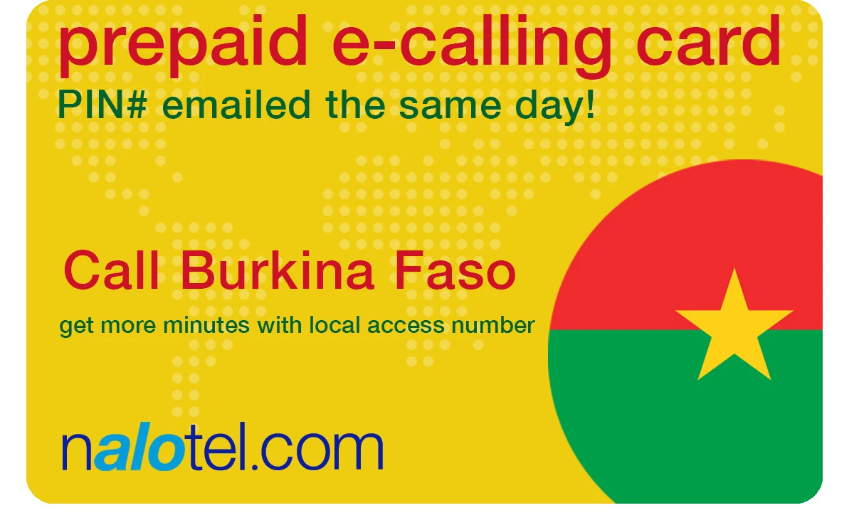 international phone card to burkina_faso from USA & Canada