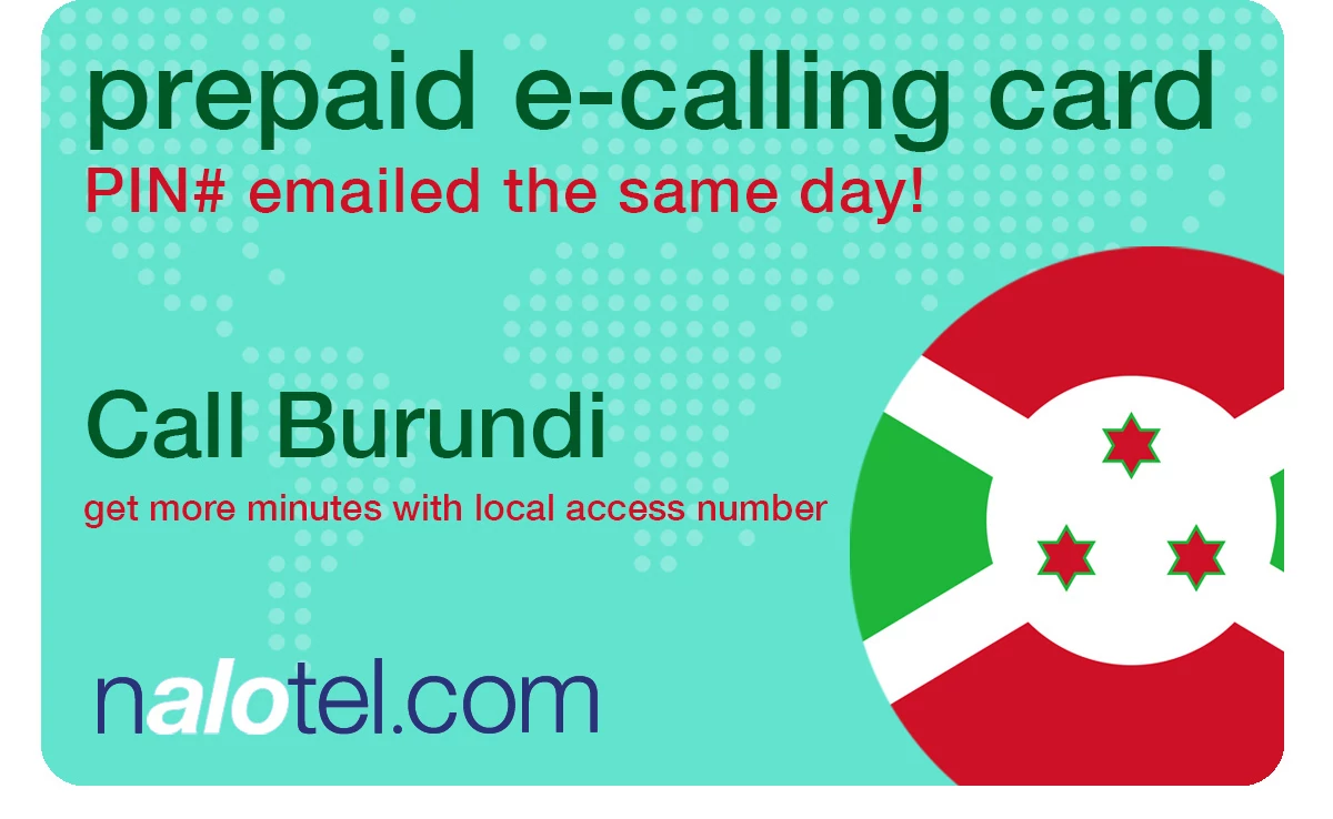 international phone card to burundi from USA & Canada