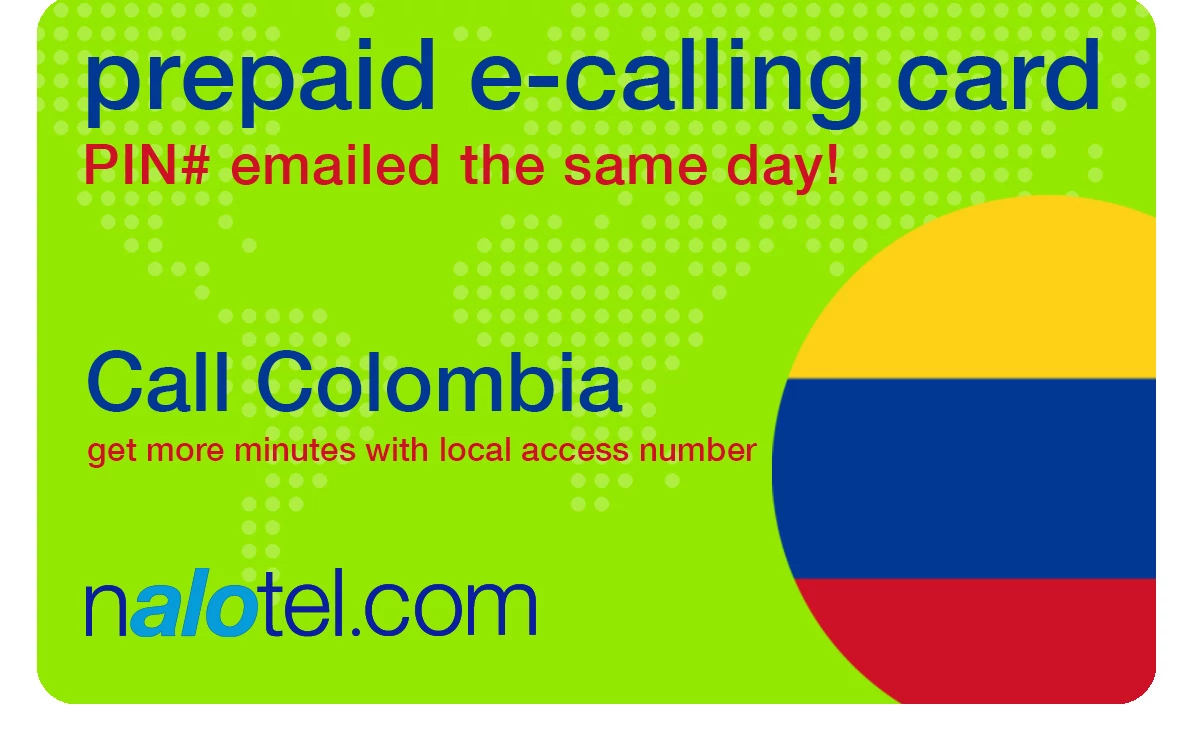international phone card to colombia from USA & Canada