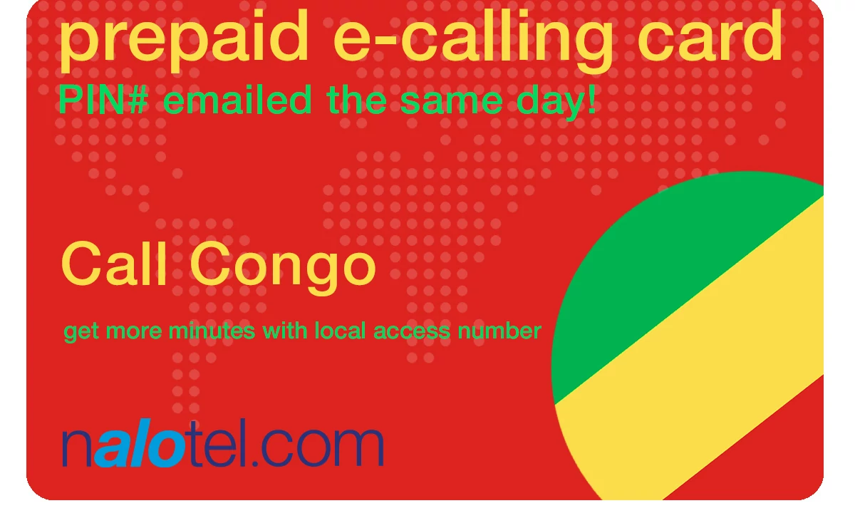 international phone card to congo from USA & Canada