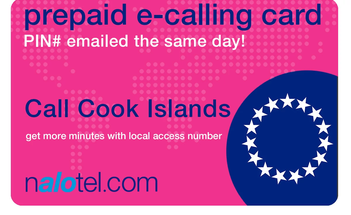 international phone card to cook_islands from USA & Canada