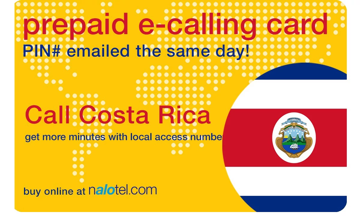 international phone card to costarica from USA & Canada