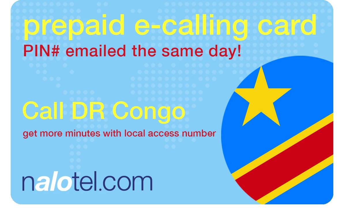 international phone card to dr_congo from USA & Canada