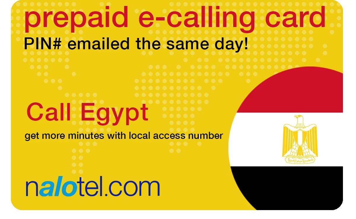 international phone card to egypt from USA & Canada