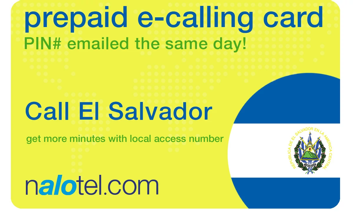 international phone card to el_salvador from USA & Canada