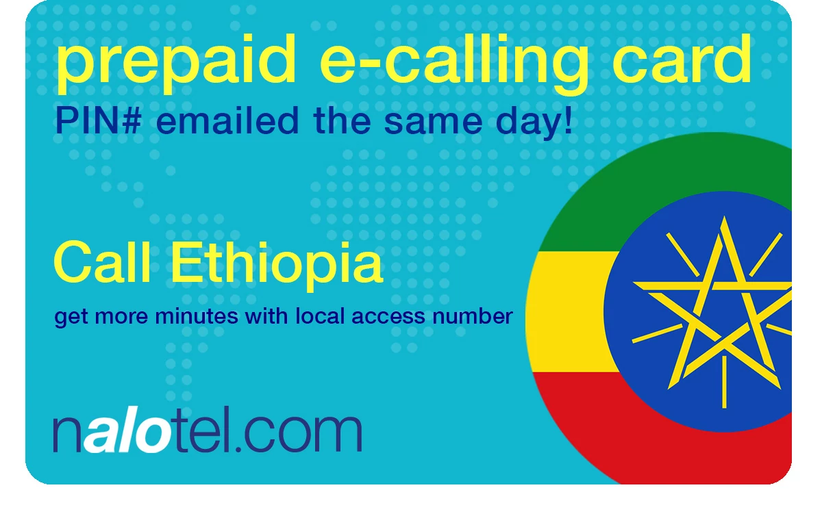 international phone card to ethiopia from USA & Canada