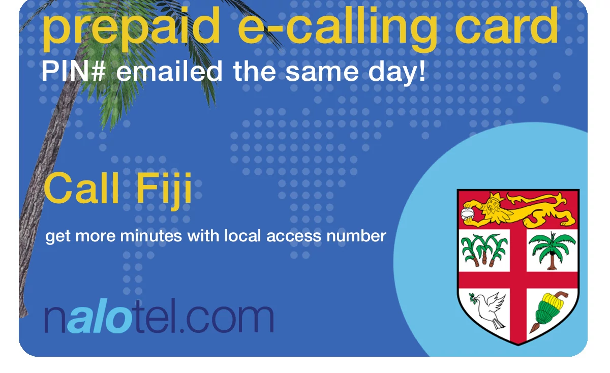international phone card to fiji from USA & Canada