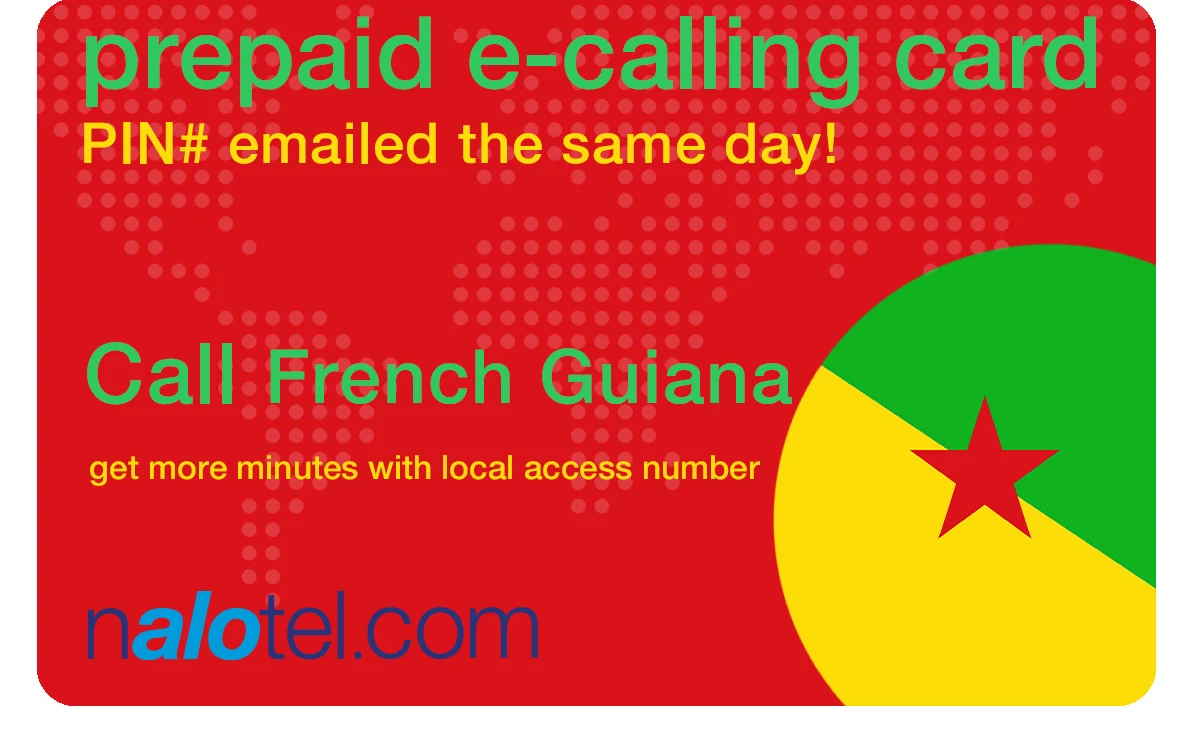 international phone card to french_guiana from USA & Canada