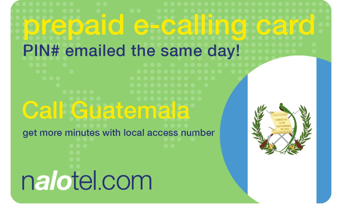 international phone card to guatemala from USA & Canada