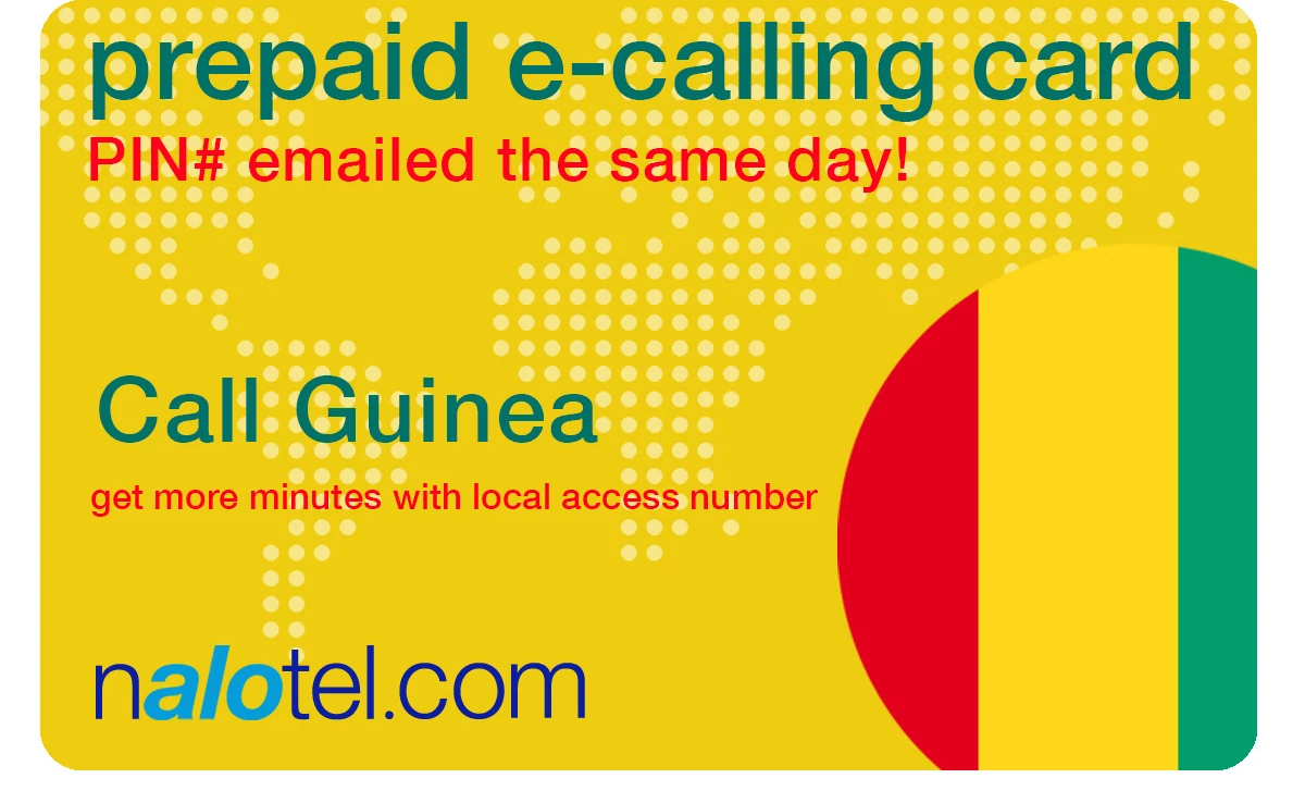 international phone card to guinea from USA & Canada