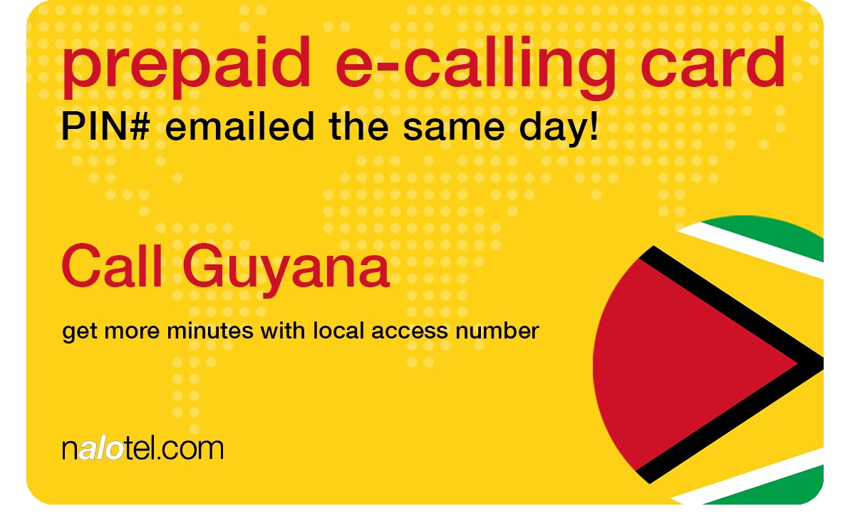 international phone card to guyana from USA & Canada