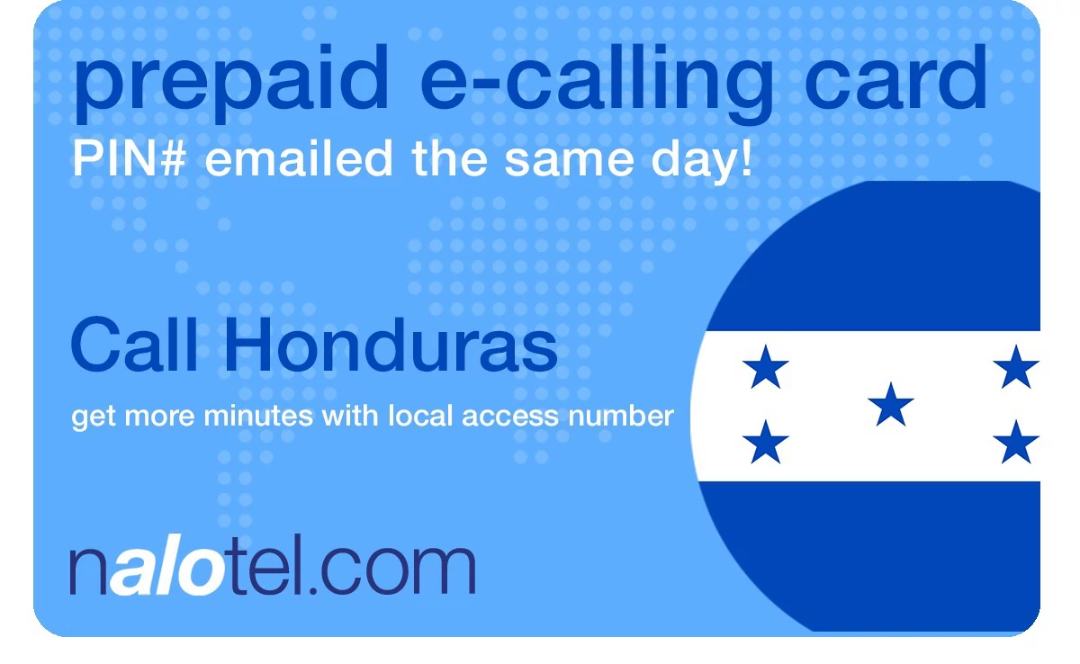 international phone card to honduras from USA & Canada