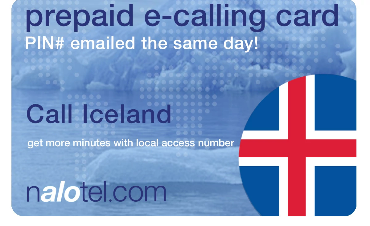 international phone card to iceland from USA & Canada