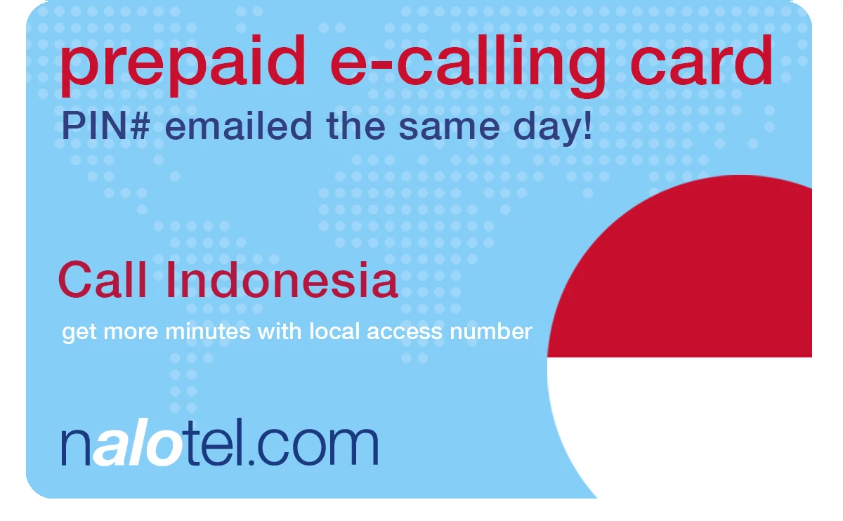 international phone card to indonesia from USA & Canada