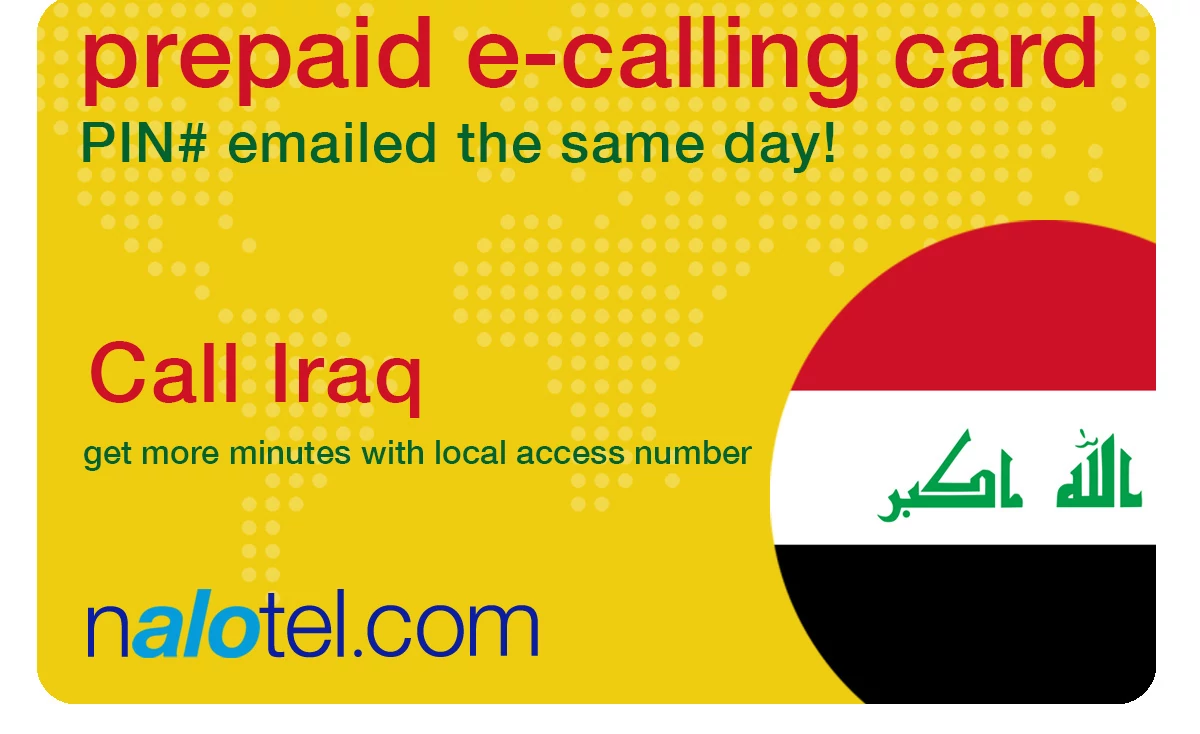 international phone card to iraq from USA & Canada