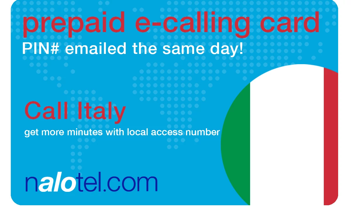 international phone card to italy from USA & Canada