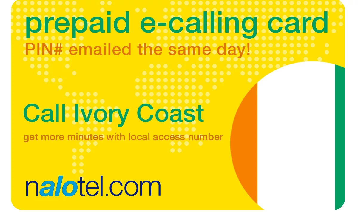 international phone card to ivory_coast from USA & Canada