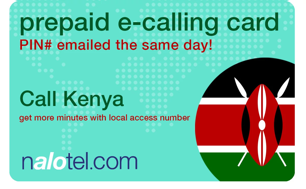 international phone card to kenya from USA & Canada