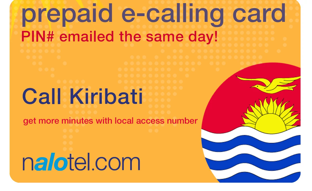 international phone card to kiribati from USA & Canada