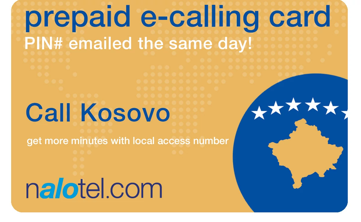 international phone card to kosovo from USA & Canada