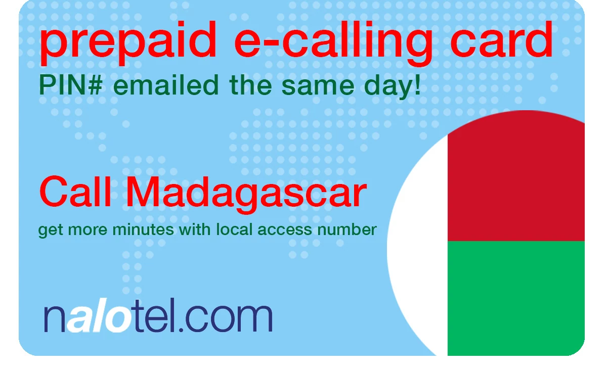 international phone card to madagascar from USA & Canada