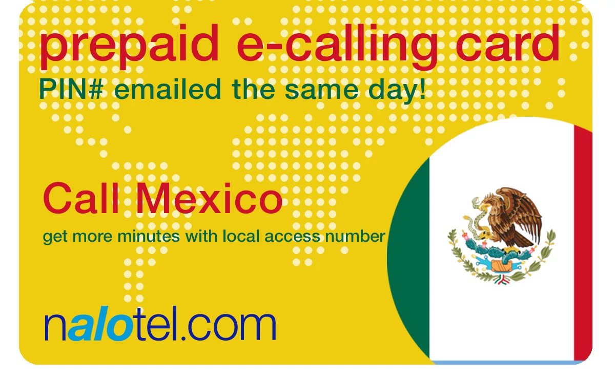international phone card to mexico from USA & Canada