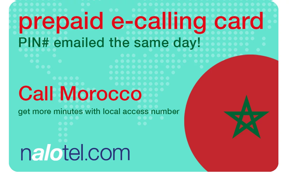 international phone card to morocco from USA & Canada