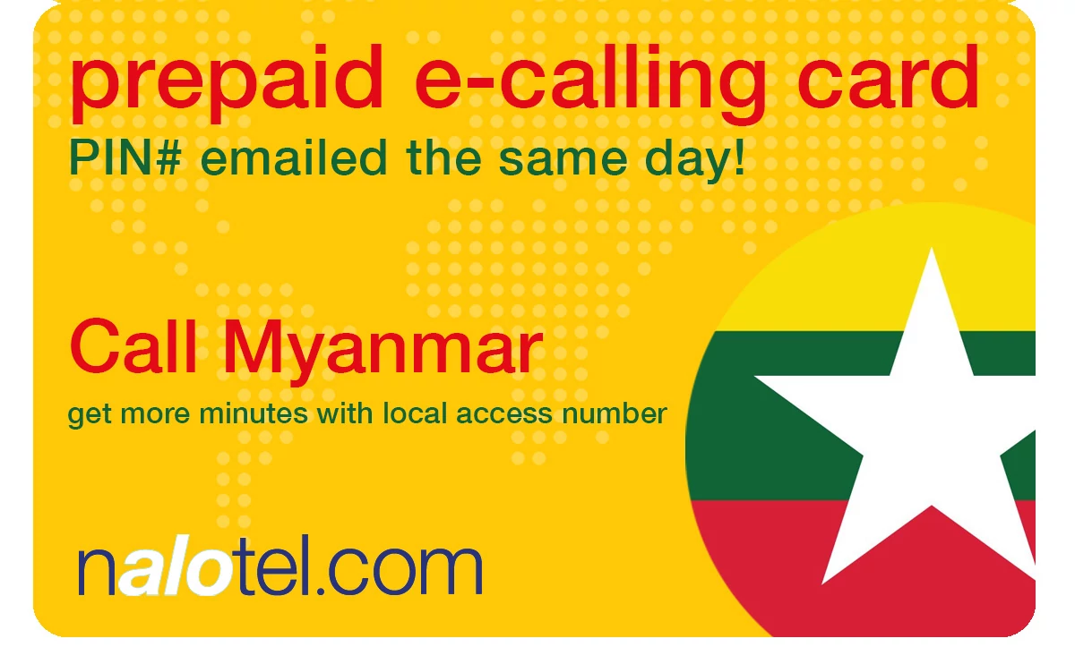 international phone card to myanmar from USA & Canada
