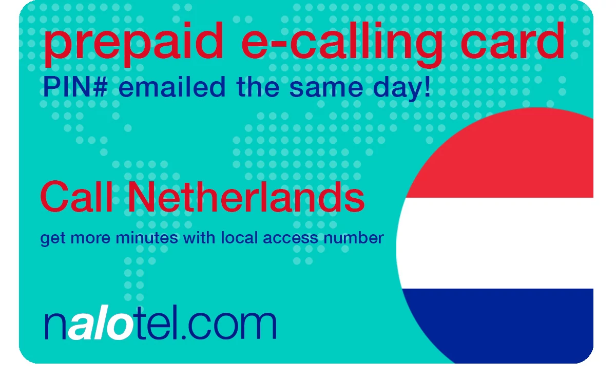 international phone card to netherlands from USA & Canada