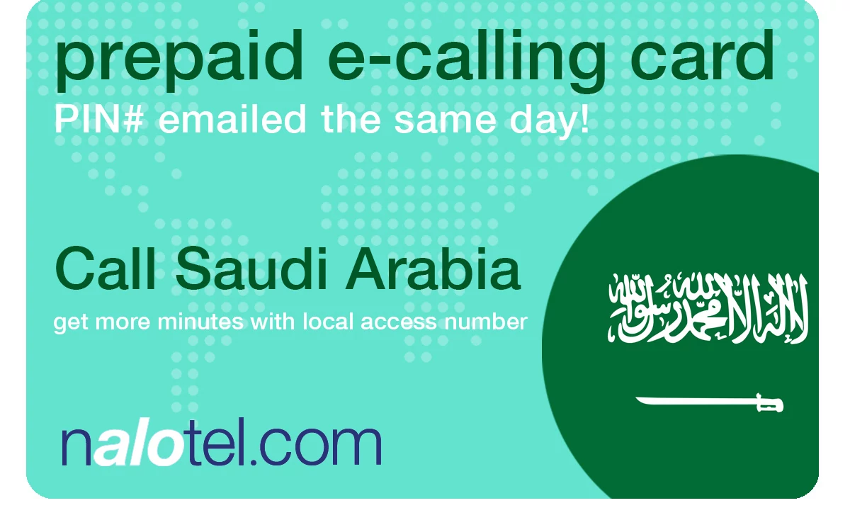 international phone card to saudi_arabia from USA & Canada