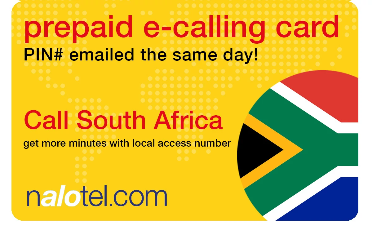 international phone card to south_africa from USA & Canada