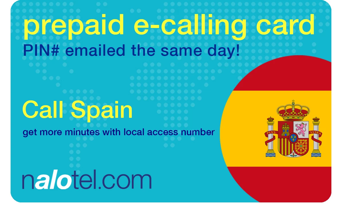 international phone card to spain from USA & Canada