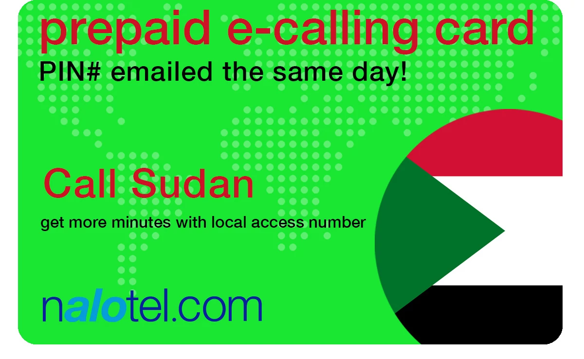 international phone card to sudan from USA & Canada