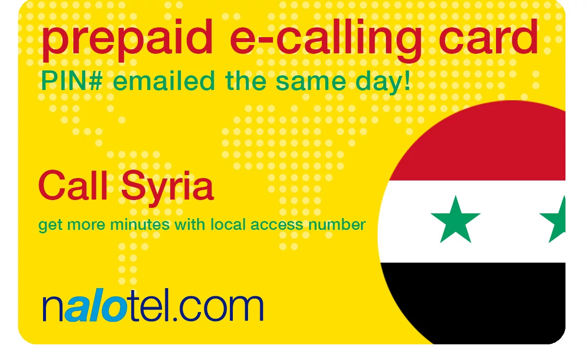 international phone card to syria from USA & Canada