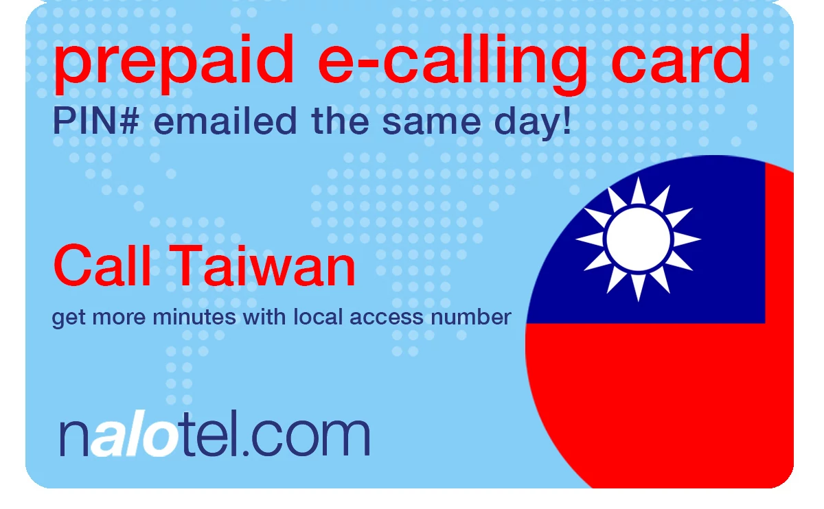 international phone card to taiwan from USA & Canada
