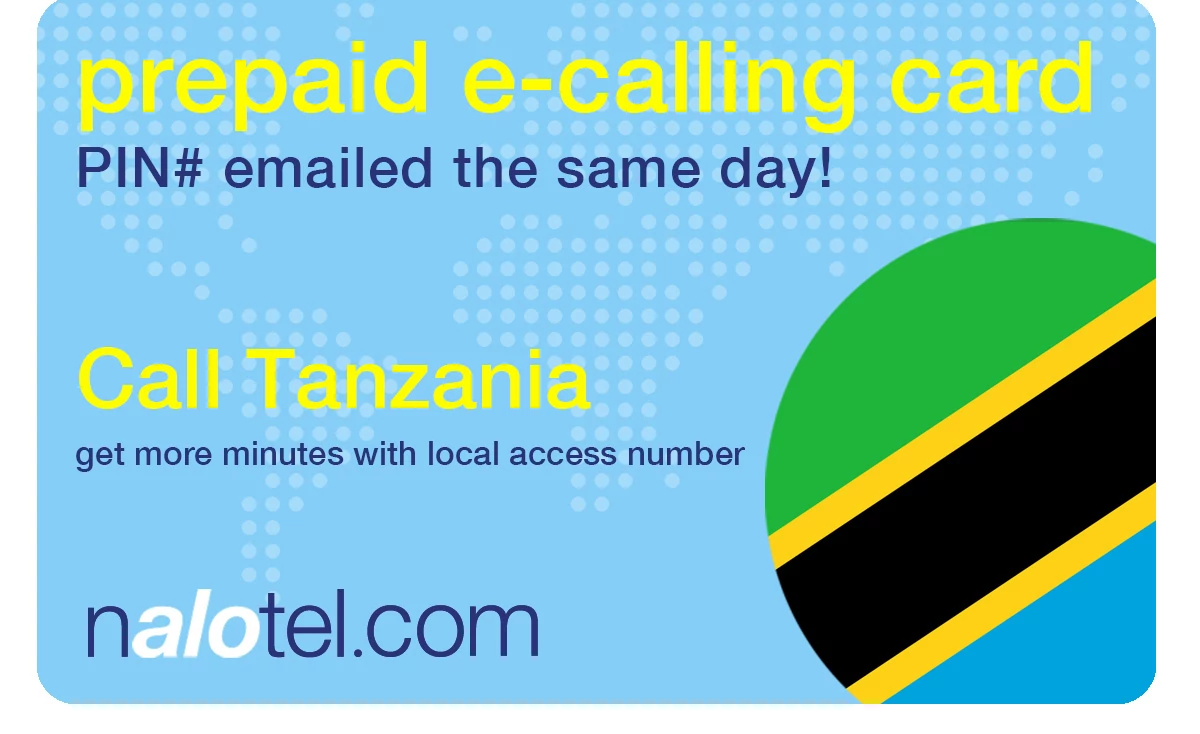 international phone card to tanzania from USA & Canada