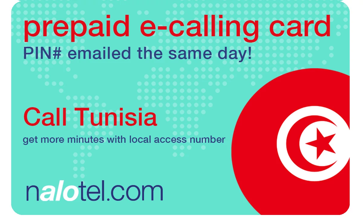 international phone card to tunisia from USA & Canada